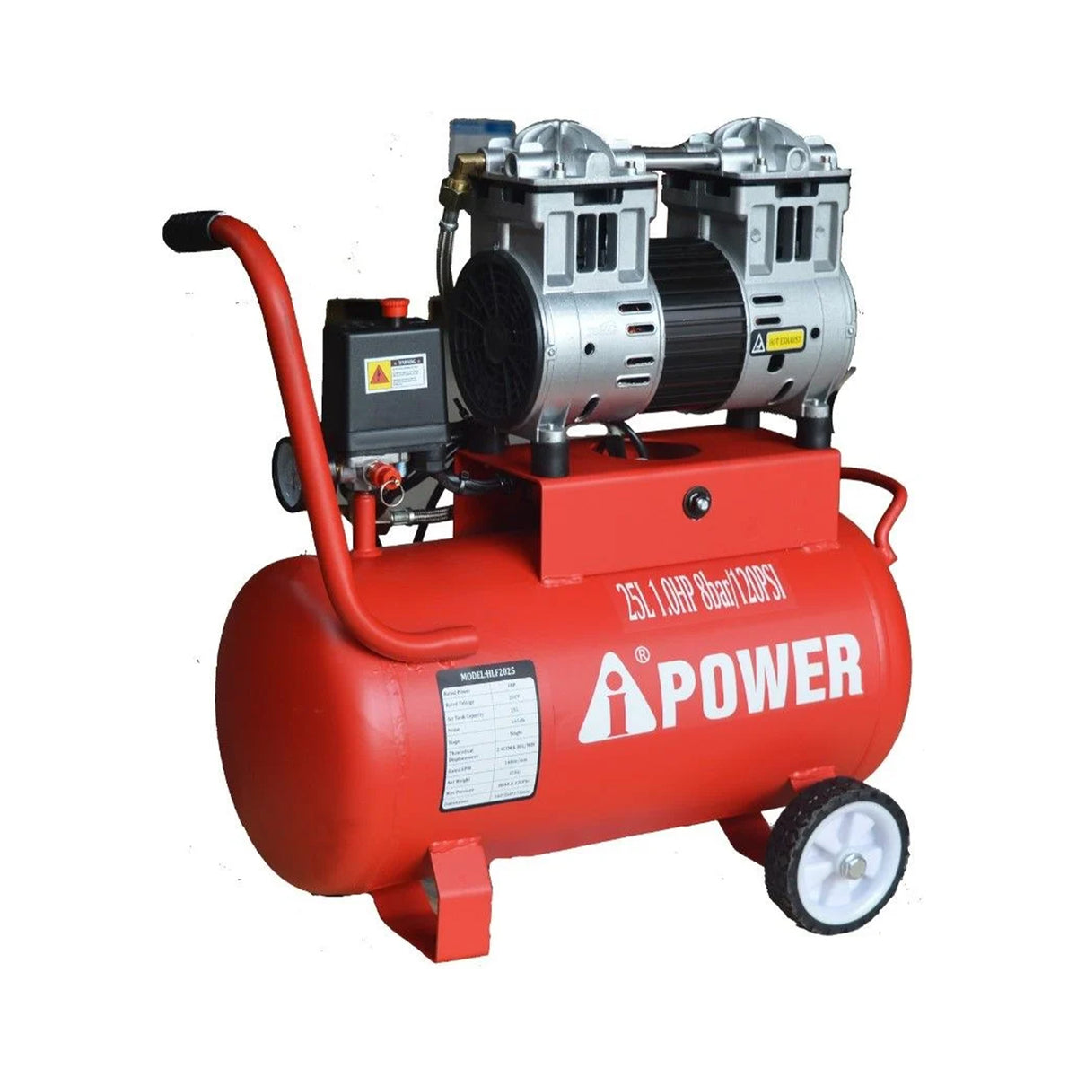 iPower Air Compressor Silent 25L 1.0HP 120PSI HLF2025