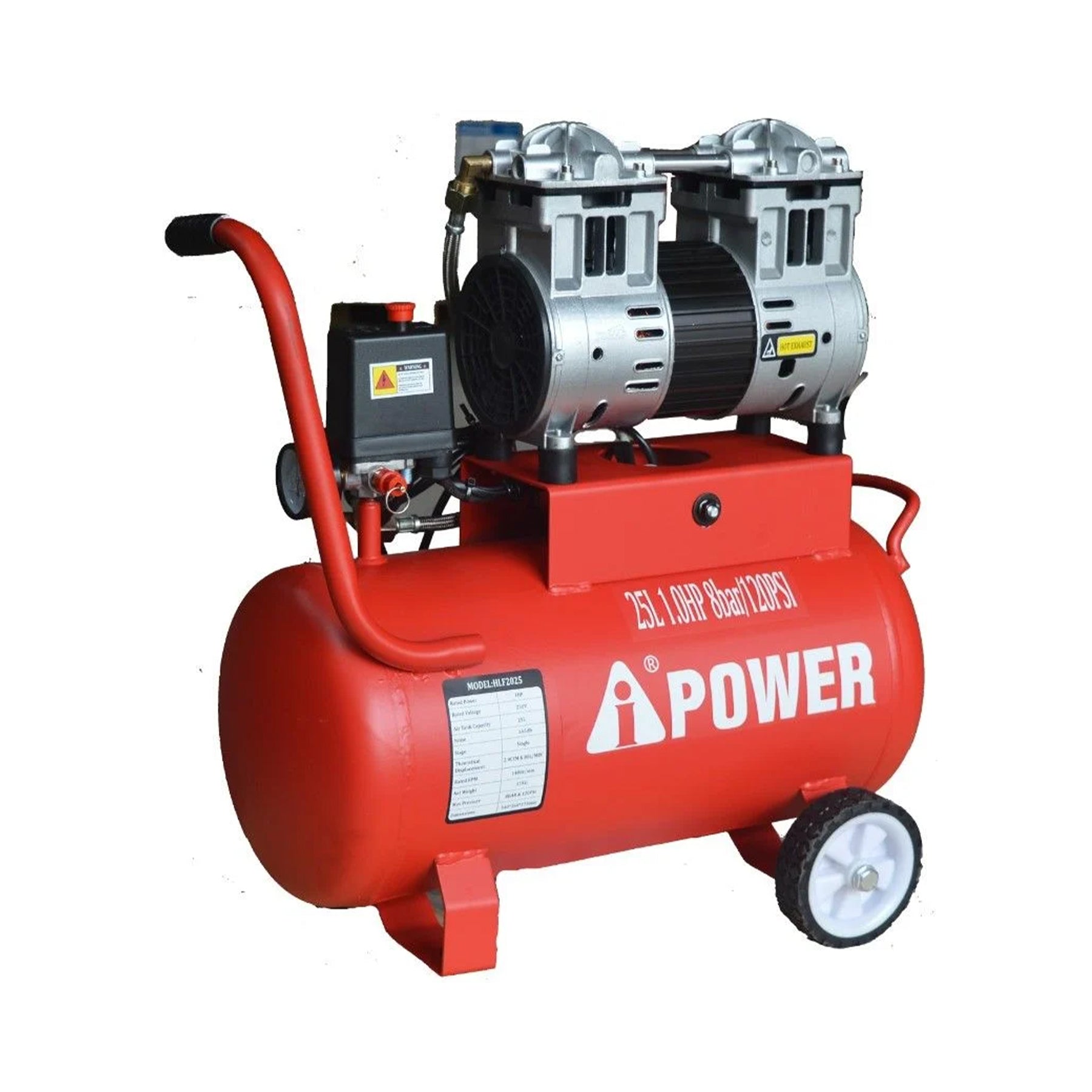 iPower Air Compressor Silent 25L 1.0HP 120PSI HLF2025